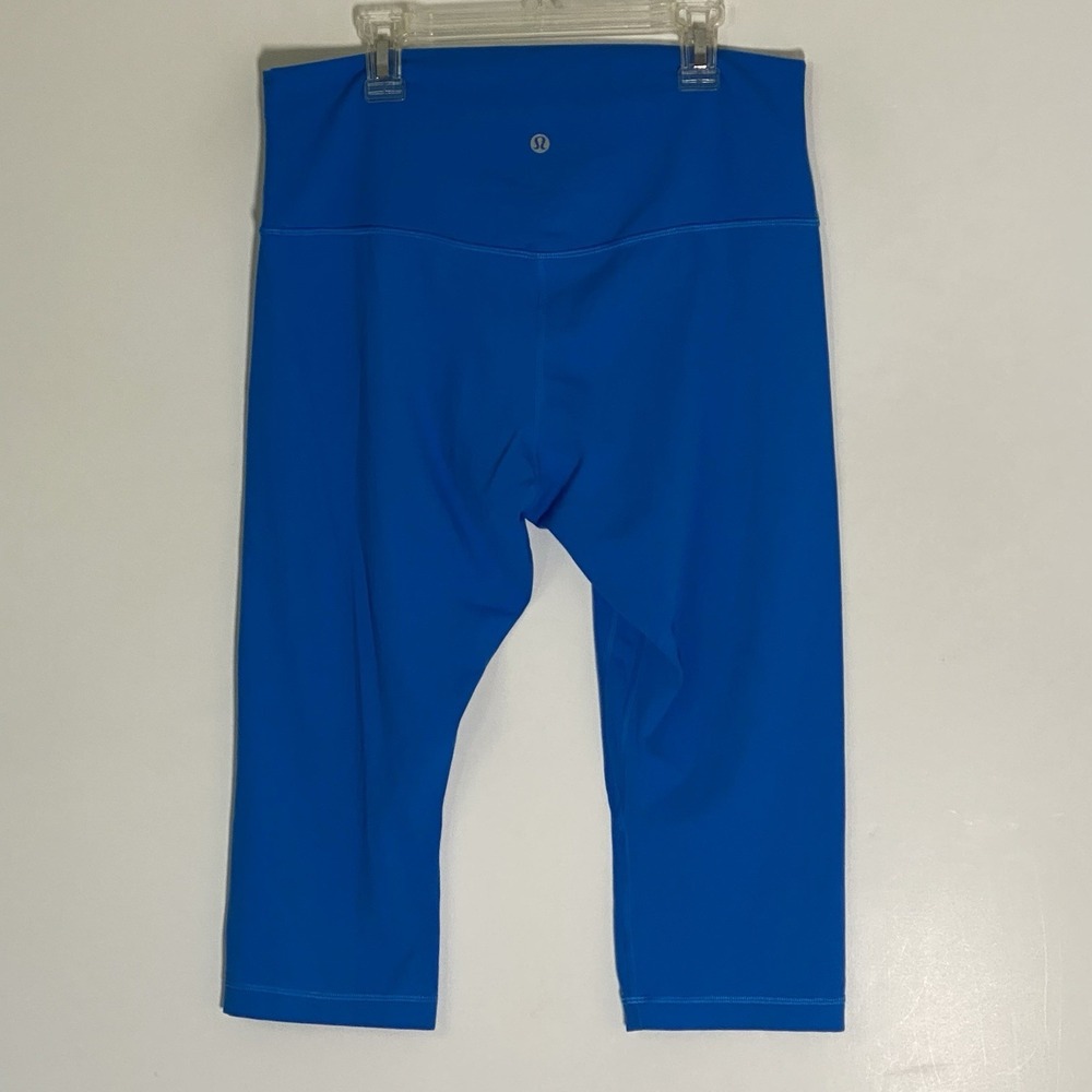 Lululemon Align High Rise Crop Leggings Womens 12 Blue Single Pocket Athletic - Picture 4 of 13